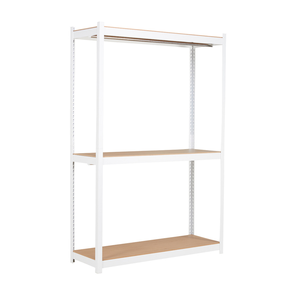 HomeHuk โครงตู้เสื้อผ้า 2 ราวแขวน รุ่นอีซี่เชลฟ์ - สีขาว