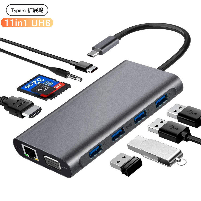 Type-c12 in 1 Docking Station พร้อมพอร์ตสุทธิ hdmi All-in-1 Converter usb hub Docking Station Ma
