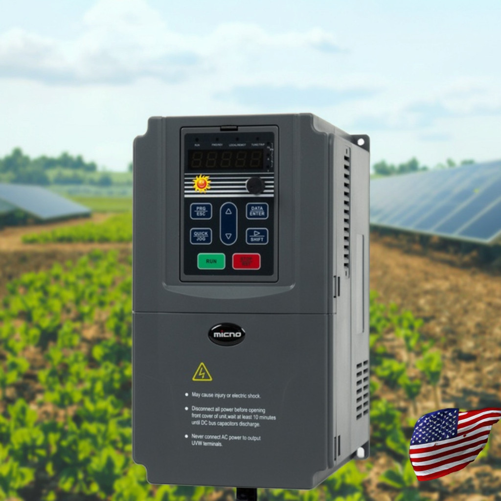 7.5Kw 380V DC to AC MPPT Monocrystalline Silicon Hybrid Solar Pump Inverter ไม่มีแบตเตอรี่สําหรับ Su