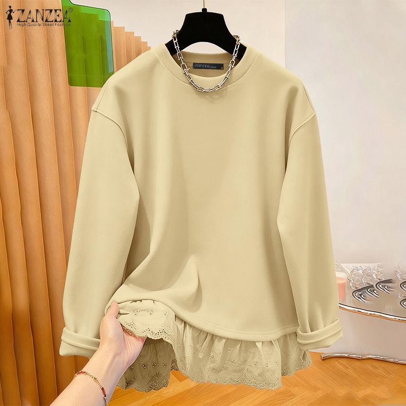 เสื้อถักคอกลมแขนยาวลายเกาหลีสำหรับผู้หญิง — صورة 6