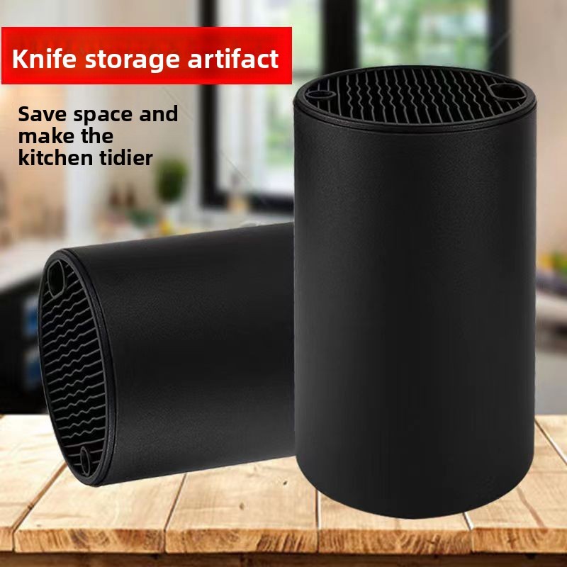 Stainless Steel Knife Holder Storage Tube with Cutting Board Creative Free Insertion Knife Holder Ki
