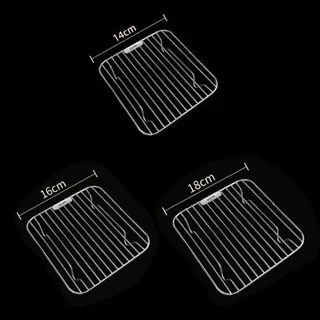 LDVG ทําอาหารหม้อ,เท้ารอบสแควร์ Air Fryer Rack,แบบพกพา 304 สแตนเลส Thicken Steam Baking Rack Home Kitchen เตาอบ Steamer Cooker