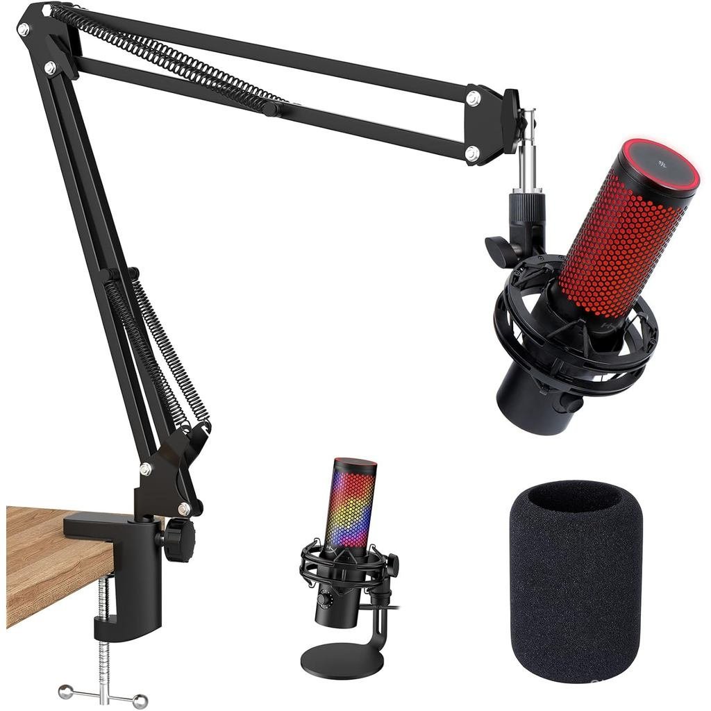 QuadCast 2 Boom Arm, แขนไมค์ไมโครโฟนสําหรับ HyperX QuadCast 2 พร้อม HyperX QuadCast 2 Pop Filter, 3/
