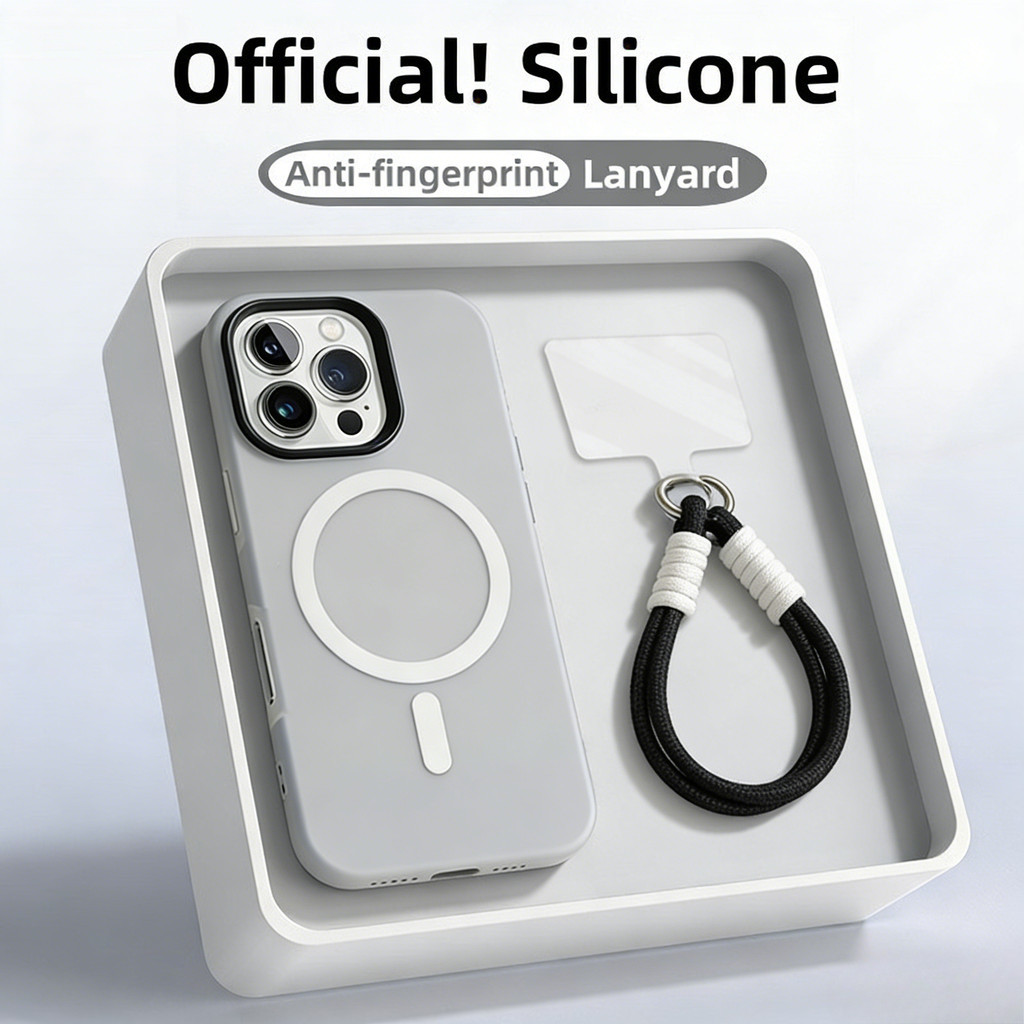 [พร้อมสายคล้อง] 2-in-1 เคสเจลลี่แม่เหล็ก for เคสไอโฟน 17 16 11 13 iPhone 15 14 Pro Max 13 12 11 ProMax 15 Pro soft case