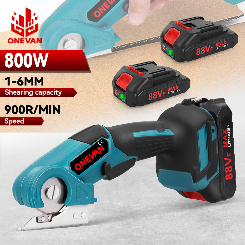 ONEVAN 800W กรรไกรไฟฟ้าผ้าไร้สายเครื่องตัดหนัง Trimmer พรมรอบกรรไกรมีดเครื่องมือสําหรับ Makita 18V แบตเตอรี่ Pin