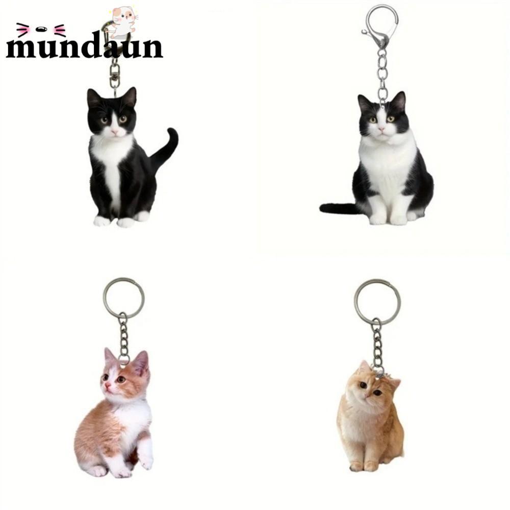 ฉันเสียใจ พวงกุญแจแมว,สีดําสีขาว2ง อะคริลิคแมวจี้พวงกุญแจ,การ์ตูนสองด้านสร้างสรรค์สัตว์กระเป๋าจี้ของเล่นเด็กของขวัญ
