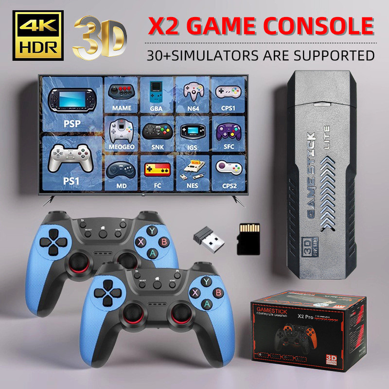 X X2blue Home Game Console Double Arcade 4K HD TV Game Console HDMI Home Game