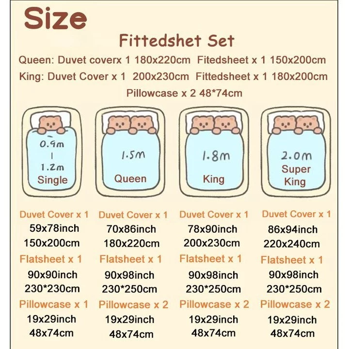 ชุดผ้าปูที่นอน 4 ใน 1 ลายหมีน้อย 3 ฟุต / 5 ฟุต / 6 ฟุต ผ้าฝ้าย thumbnail 5