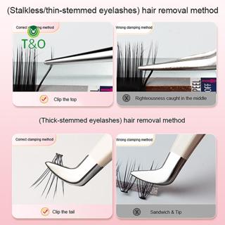 T&O 1 ชิ้น Eyelash s Extension สแตนเลส Superhard s พร้อมเคล็…