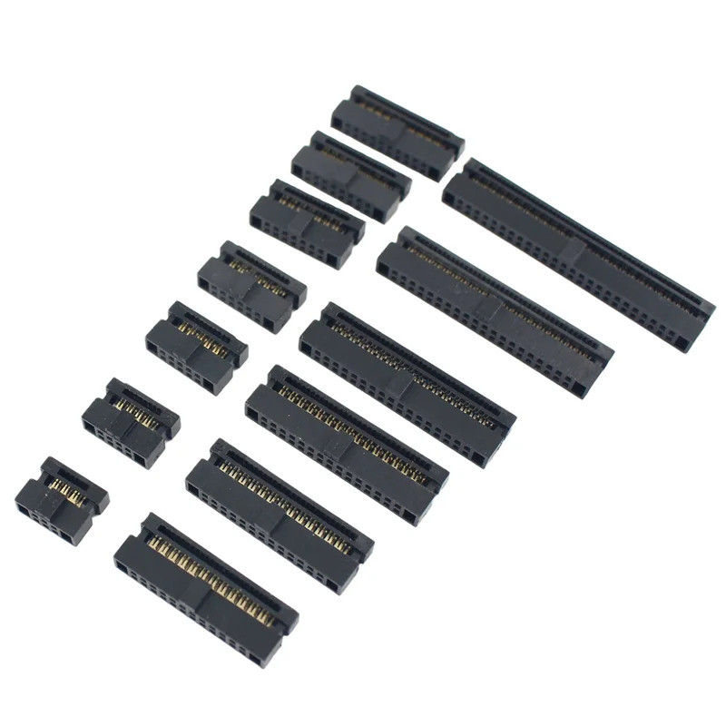10pcs 1.27mm FC 6 8 10 12 14 16 20 24 26 30 34 40 50 Pin IDC หญิง Header Socket Connector สําหรับ 0.