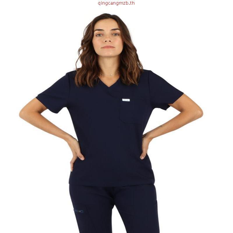 Subscrub ชุดสครับ ชุดสครับพยาบาล ชุดหมอ (เสื้อผ่าตัดคอวี+กางเกงเอวยางยืด) ผ้านิ่ม ผ้าดี หลายขนาด