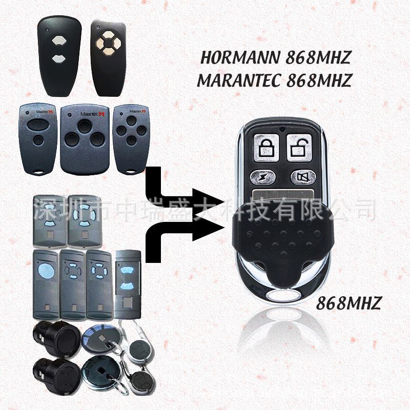 ผู้ผลิตจัดหา E-Commerce HORMANN 868 MARANTEC 868 เครื่องส่งสัญญาณประตูโรงรถรีโมทคอนโทรล 4.6