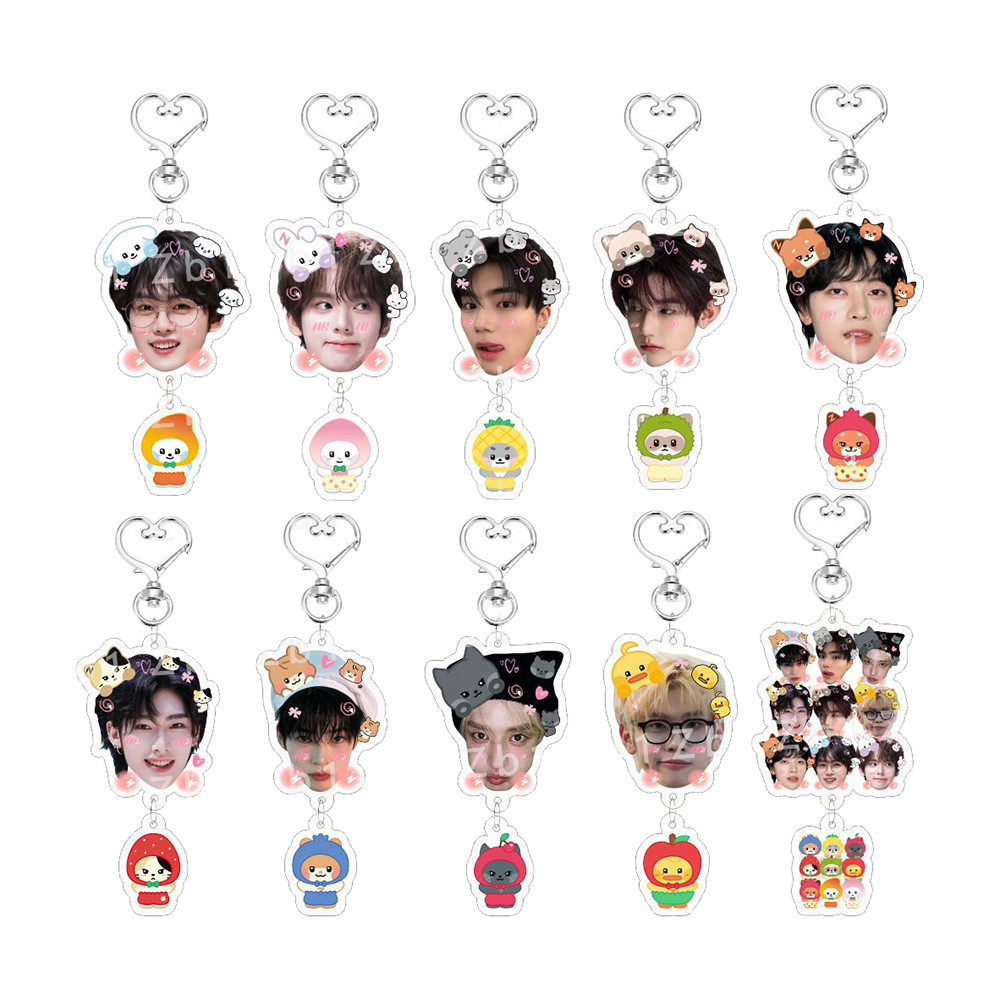 KPOP ZB1 Merch พวงกุญแจสําหรับผู้หญิงผู้ชาย ZEROBASEONE Kawaii แฟชั่นอะคริลิคผลไม้ Key แหวนผู้ถือของ