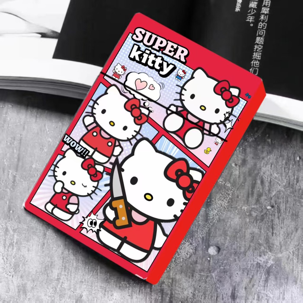 ความจุขนาดใหญ่ 20 Sticks กล่องเก็บบุหรี่ 3D HD การพิมพ์สี KT แมวหนา Stick กรณีบุหรี่ Creative Sanrio การ์ตูน ABS วัสดุกรณีบุหรี่กล่องเก็บการ์ดของขวัญ