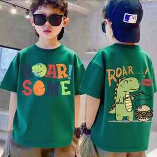COD[จัดส่งตลอด24 ชั่วโมง]มาใหม่เด็กแขนสั้นเสื้อยืดฤดูร้อนการ์ตูนพิมพ์รอบคอ ขนาดเหมาะสำหรับเด็กอาย 90-150
