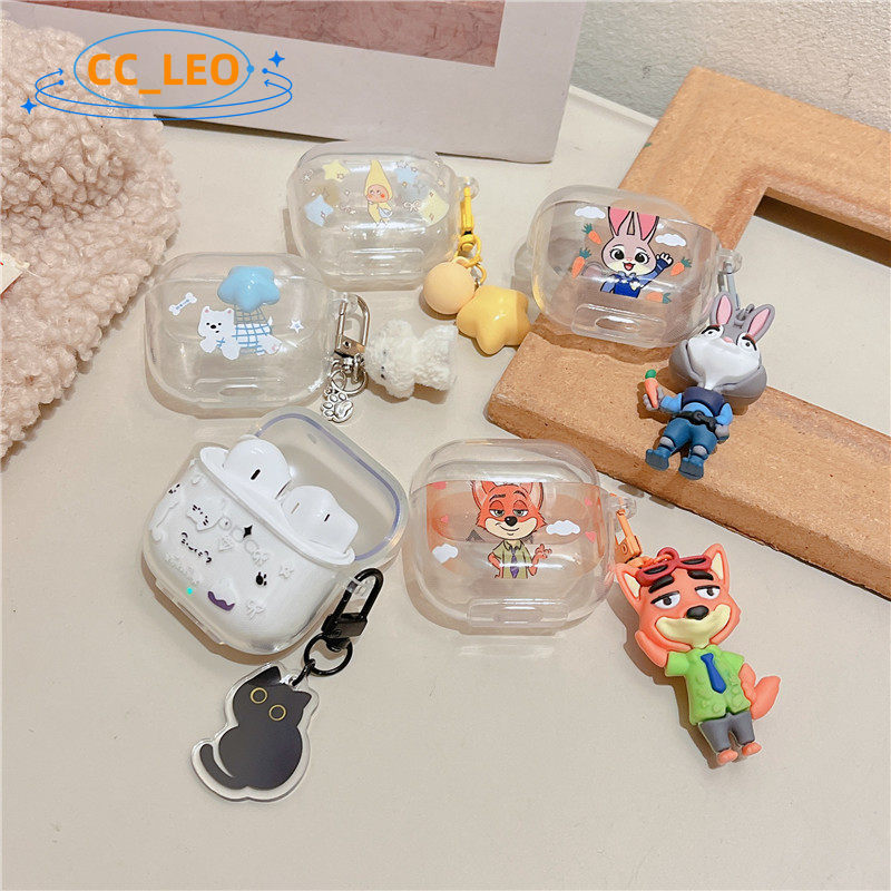 for OPPO Enco Buds3 Case Cartoon Keychain Pendant Cute Clear Soft Case Suitable for OPPO Enco Buds3 