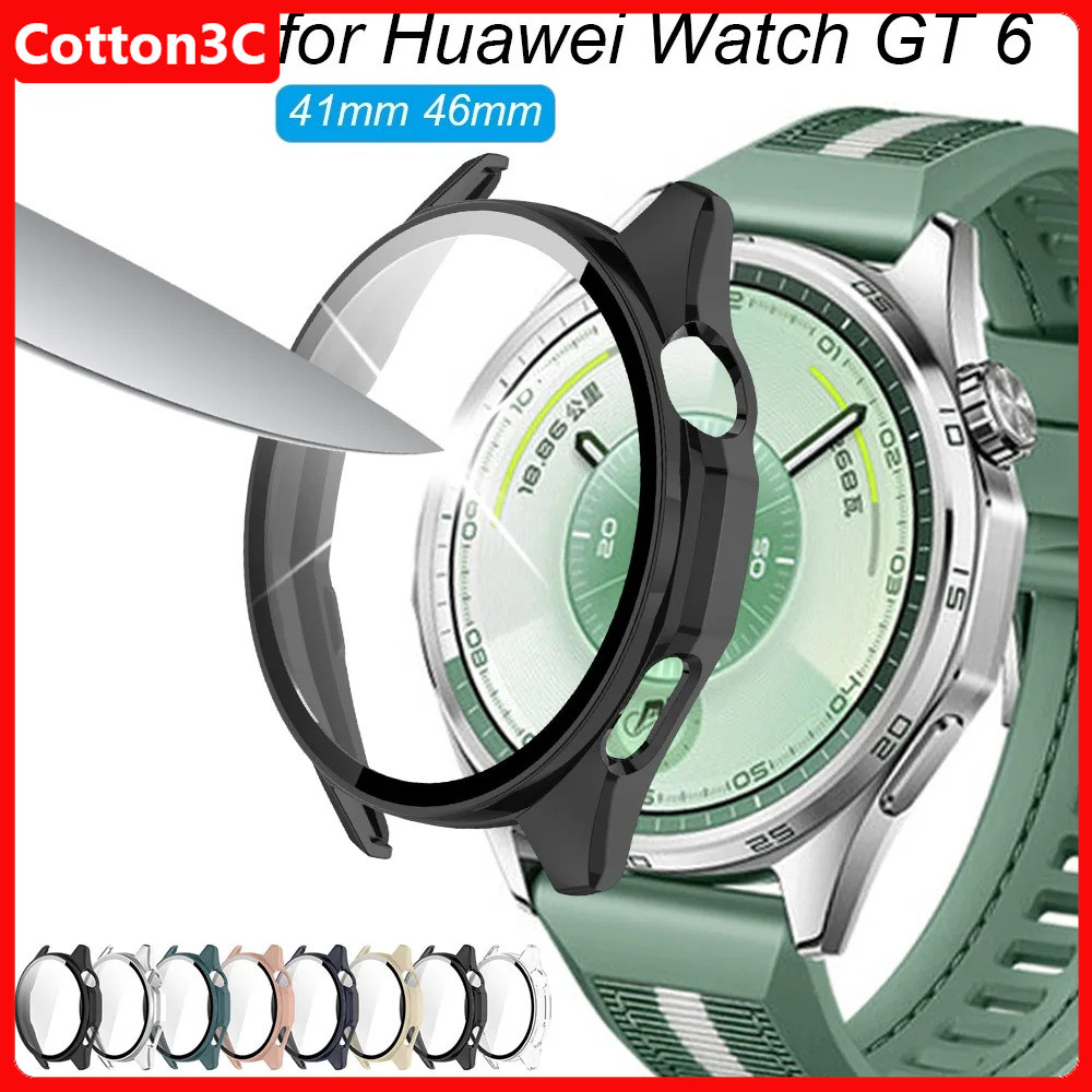 แก้ว + PC สําหรับ Huawei นาฬิกา GT 6 Pro 46 มม.41 มม.PC Hard Anti-scratch ป้องกันหน้าจอกันชนสําหรับ Huawei นาฬิกา GT6 ฝาครอบ ราคา ถูกที่สุด ดีลบีเคเค