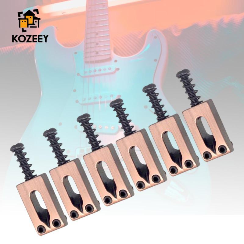 [KOZEEY] 6 ชิ้นกีตาร์ Tremolo Bridge Saddles กีตาร์ไฟฟ้าสะพานอะไหล่สําหรับกีตาร์ไฟฟ้า