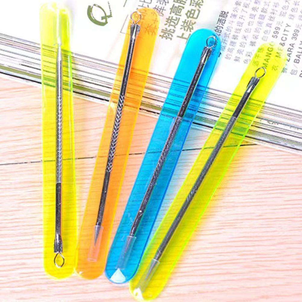 สีสุ่มสิวสิวหัวดําเข็มสแตนเลสแหนบเครื่องมือผิวทําความสะอาด Care Care Face G4o4