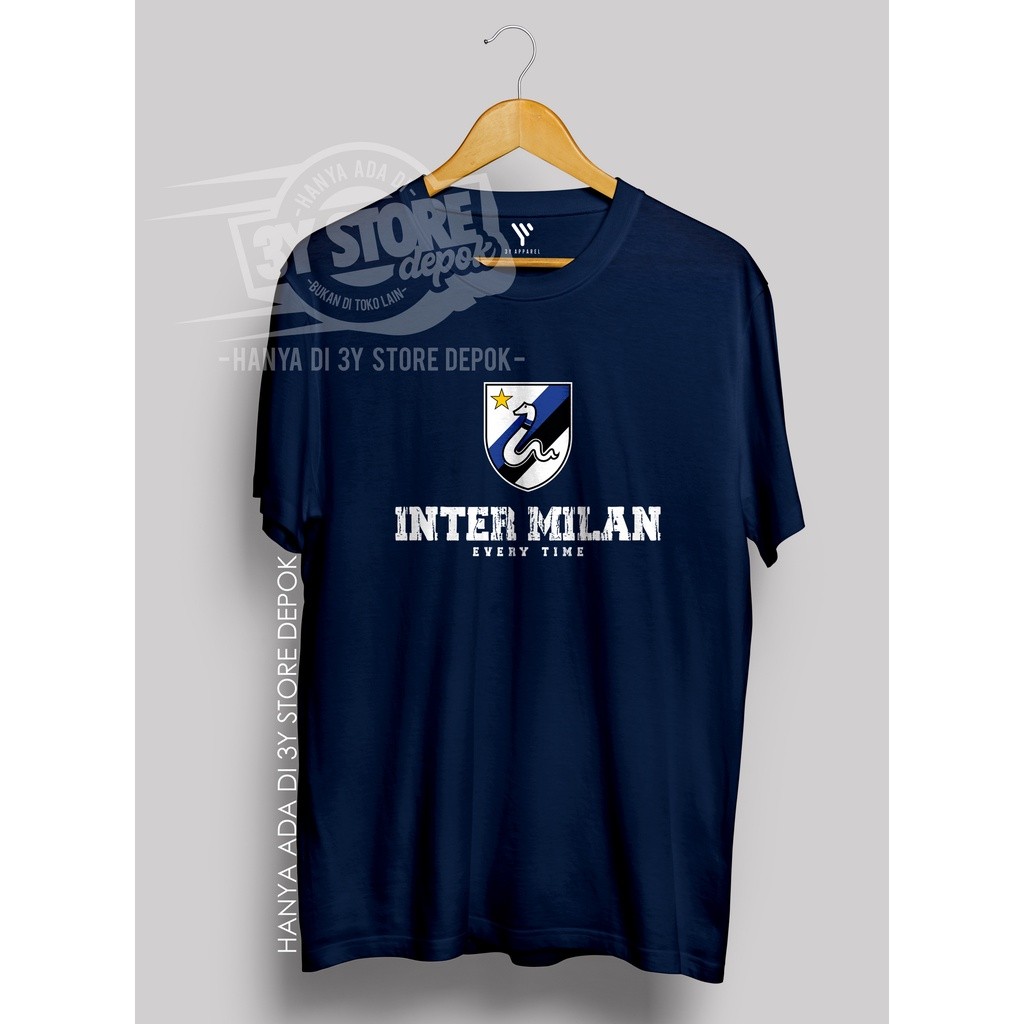 เสื้อยืดลําลอง LOGO INTER MILAN Classic เสื้อยืดผู้ชายและผู้หญิง Cotton Combed