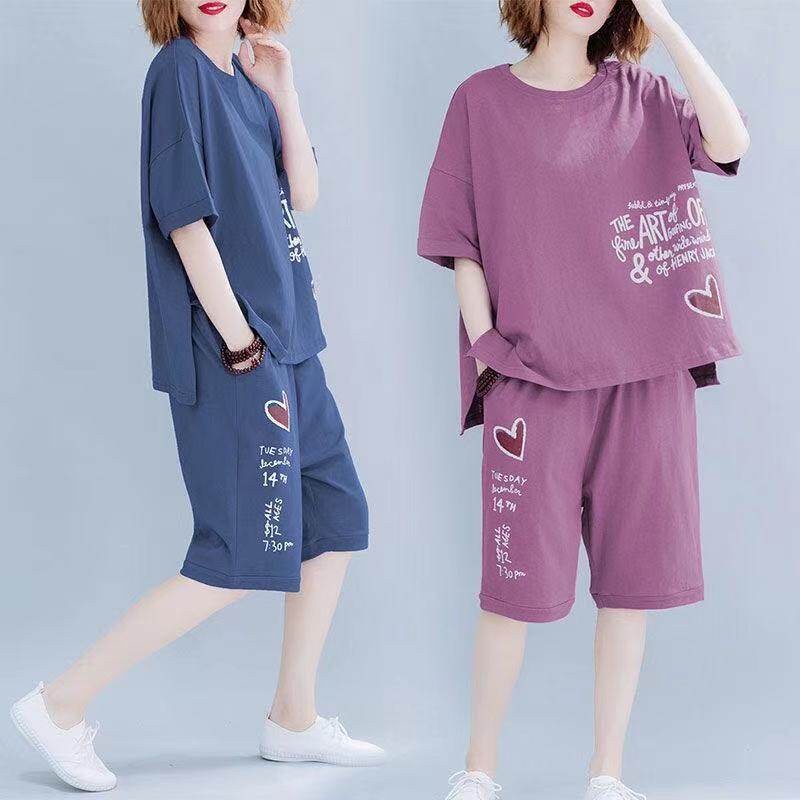 ืno 1 shop เทรนต์ เกาหลี ชุด 2 ชิ้น เสื้อผ้าแฟชั่นกีฬาลำลองสำหรับผู้หญิง ชุดเซ็ต 2 ชิ้น