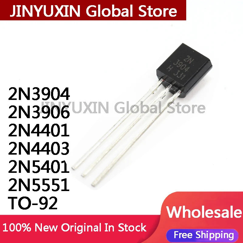 5PCS 2N3904 2N3906 2N4401 2N4403 2N5401 2N5551 TO-92 IC ในสต็อกขายส่ง