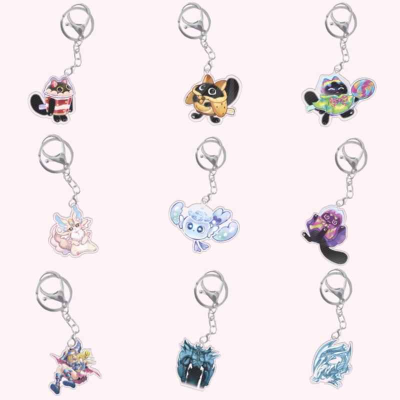 Yugioh พวงกุญแจ Black Magician Girl Yummy Cupsy Mulchardy จี้อะคริลิคกระเป๋าเป้สะพายหลังเครื่องประดั