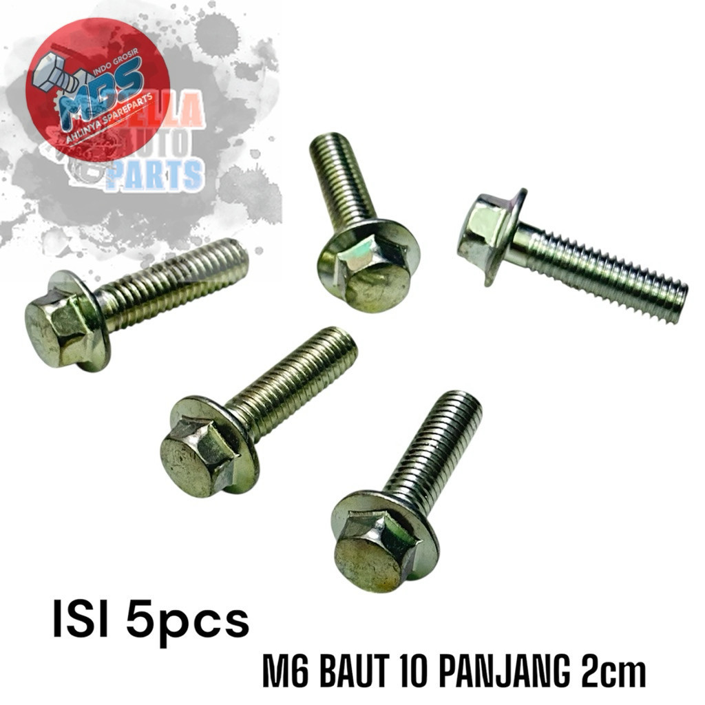 WHOLESALE STORE BOLT FLANGE M6x20 BOLT 10 ยาว 2 ซม. เดิม