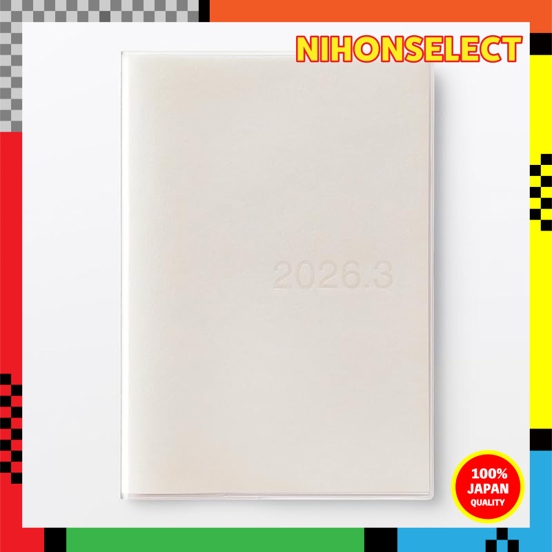 Muji Monday Start Vertical Schedule Planner, March 2026 Start, B6, Black, Monthly/Weekly Edition