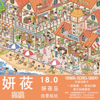 Idako [Yeon · 18.0 Series] ขนาดใหญ่ 4 ชิ้นภูมิทัศน์สติกเกอร์ซูเปอร์มาร์เก็ตปีรส Street View Workshop SS832