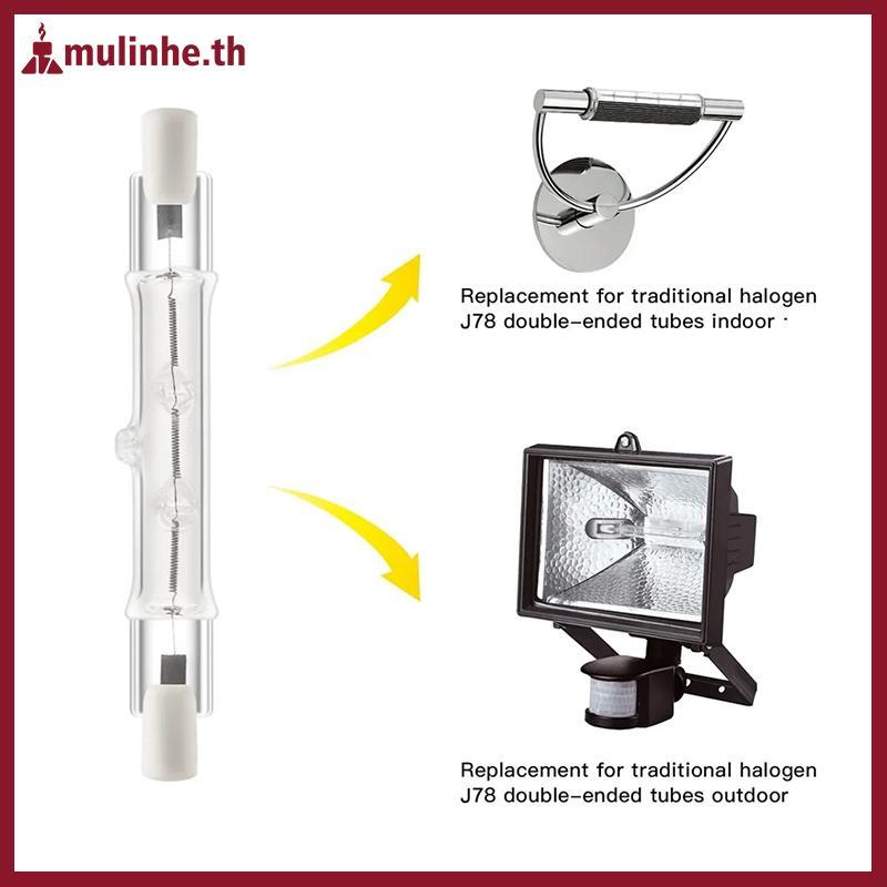 MULINHE โคมไฟ 70-1000W Double Ended Linear R7s หลอดไฟฮาโลเจน AC220-240V ตกแต่งในครัวเรือน R7s หลอดไฟ