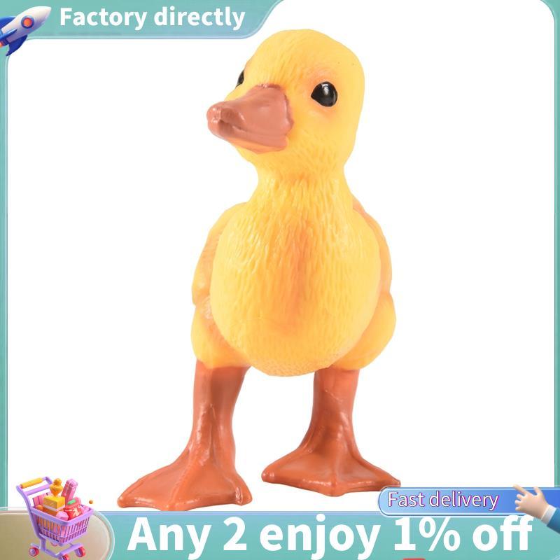 E7-Farm Ducks สัตว์ที่สมจริง Figurines ลูกเป็ดเป็ดน้อยสัตว์ตัวเลขสําหรับเด็ก Party Favors ของเล่นสีเ