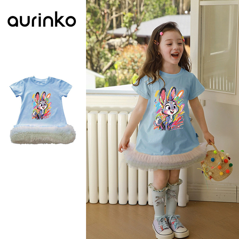 🧸 ส่งจากไทย🧸เสื้อผ้าผู้หญิง ชุด zootopia Judy เด็กผู้หญิง สไตล์เกาหลี ชุดเดรสเด็กผู้หญิง กระโปรงผ้าทูลสีรุ้ง ายจูดี ้ สาวฤดูร ้ อนชุด ชุดเด็กผู้หญิง ชุดเล่นสงกรานต์เด็ก 2-12ปี