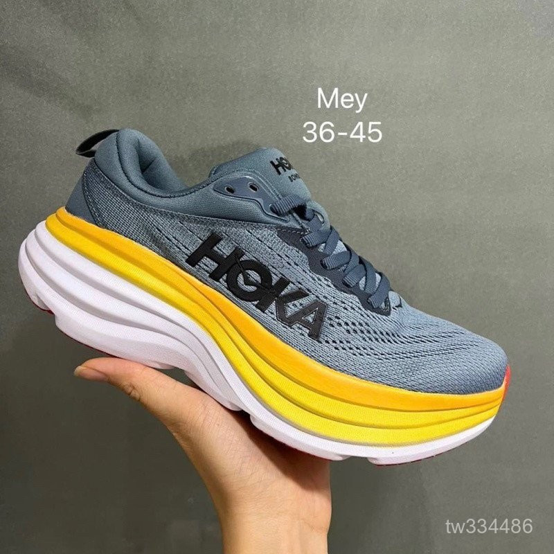 Thailand Daigou hoka one bondi 8 รองเท้าวิ่งรองเท้าผ้าใบ Unisex นุ่มสบาย Fit Feet 9MLB