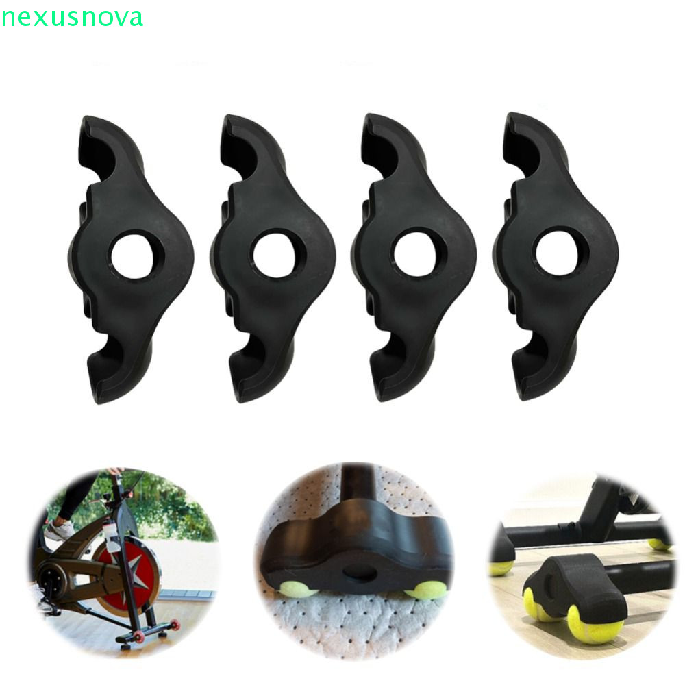 NEXUSNOVA 2 ชิ้นลูกเทนนิสแผ่นเท้า,สีดํา Anti-slip Cycling Training Foot Pads,Protable Smart Bike Tra