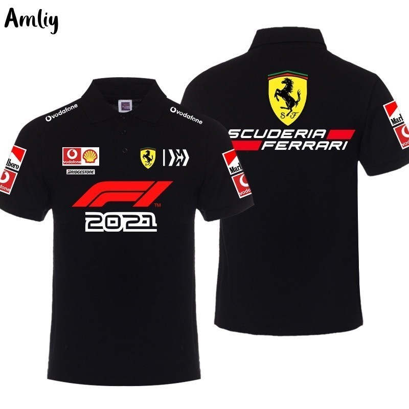 【polo】 Ferrari F1 Racing Team Polo Shirt Men's Summer Fashion Short Sleeve Unisex Polo Shirt w114 S-