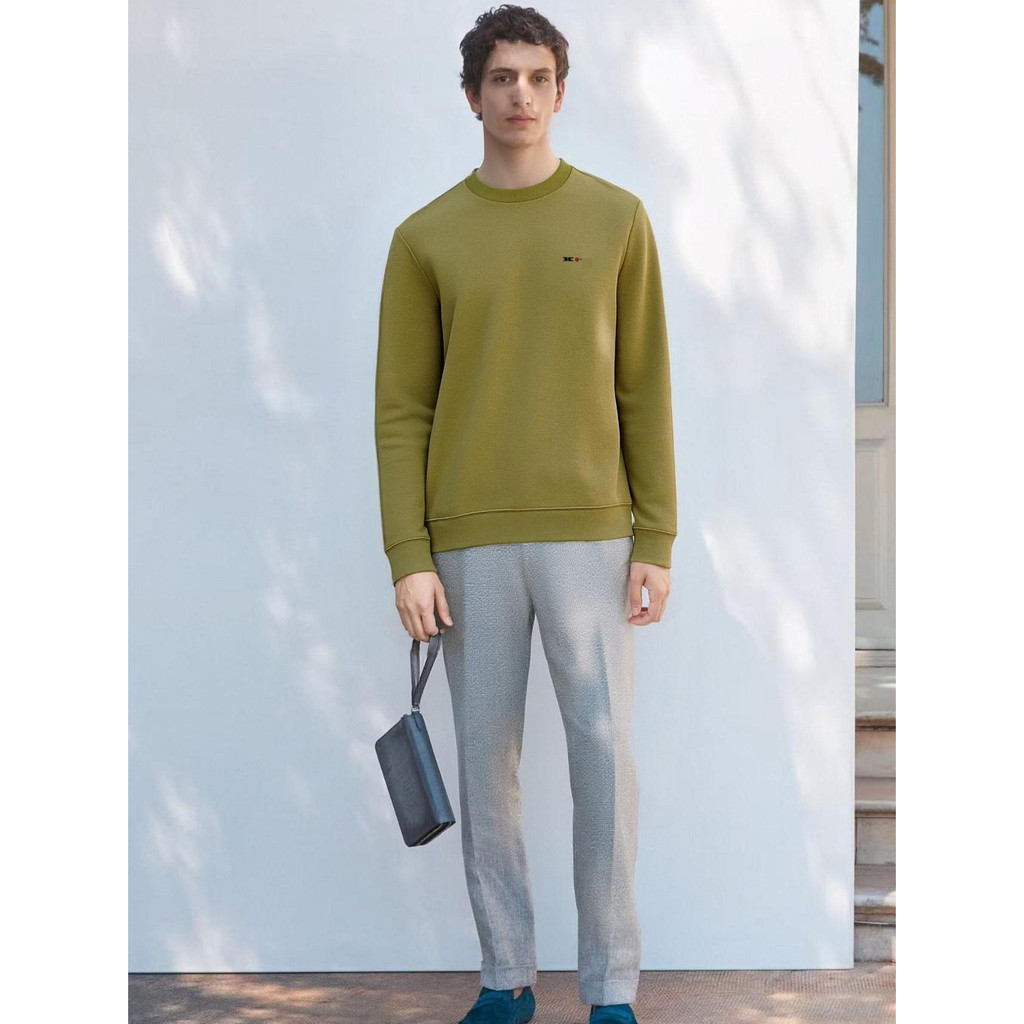 6P2E Kito* Men's Fashion Autumn Winter New Fashion Casual Crew Neck Knit Sweater Men's Versatile Lon