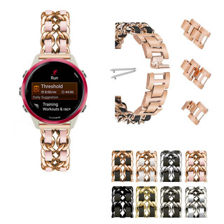 สไตล์ฝรั่งเศสโซ่สายนาฬิกาทูโทนสําหรับผู้เบิกทาง Garmin 255/M 265/M 165 55 158 570 42 มม.245/M 645/M ปรับและ Elegant