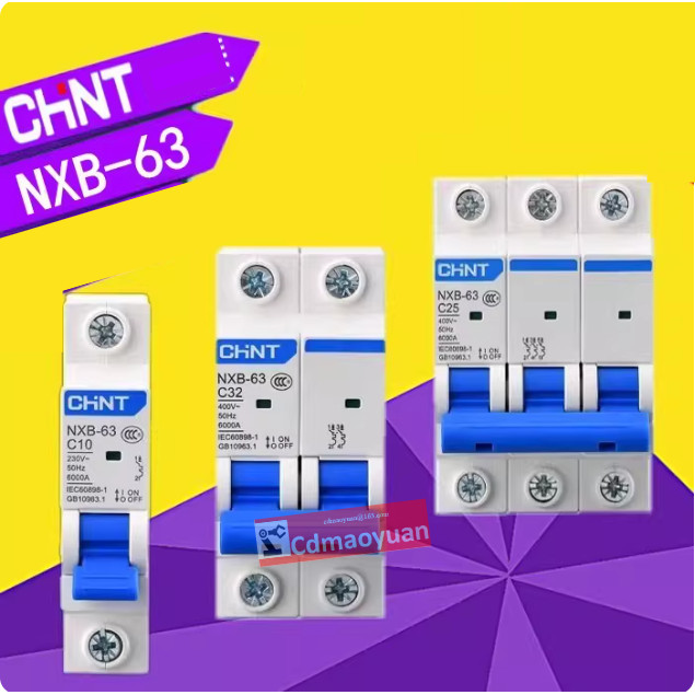 CHNT nxb-63 4p2p63a Air Switch Circuit Breaker 2p1p100a Ankongkai 16a32a125a50a C ประเภท