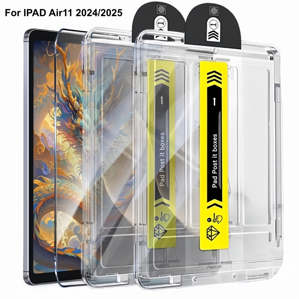 ฟิล์มกระจกเต็มจอ แปะง่าย สำหรับ ipad Gen11/10/9/8/7 Pro11M4 Air11/13M2/M3 Air5/4 Pro13กันรอย ฟิล์มใส
