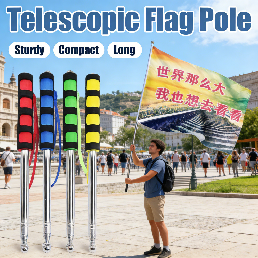 Pointer Stick เสาธง Telescopic Tour Guide Tour Leader Flag Extendeding Pointer 2 เมตร POLE Stick