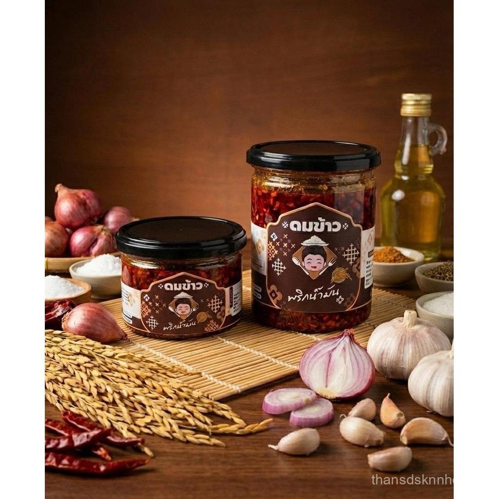 พริกน้ำมันดมข้าว พริกผัดน้ำมันรำข้าว เค็ม เผ็ด กลมกล่อม ไม่ใส่วัตถุกันเสีย