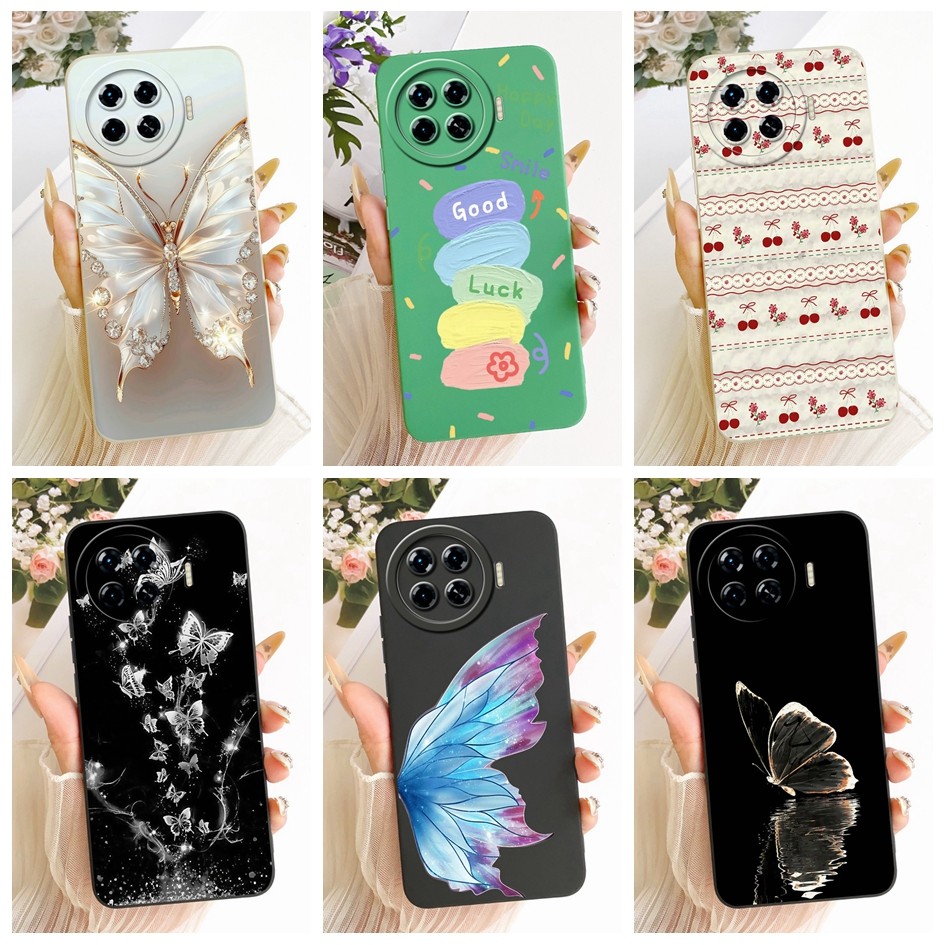 สําหรับ Tecno Spark 20 Pro KJ6 / Spark 20 Pro Plus KJ7 ฝาครอบยอดนิยม Butterlfy ปลอกซิลิโคนอ่อนนุ่มสํ