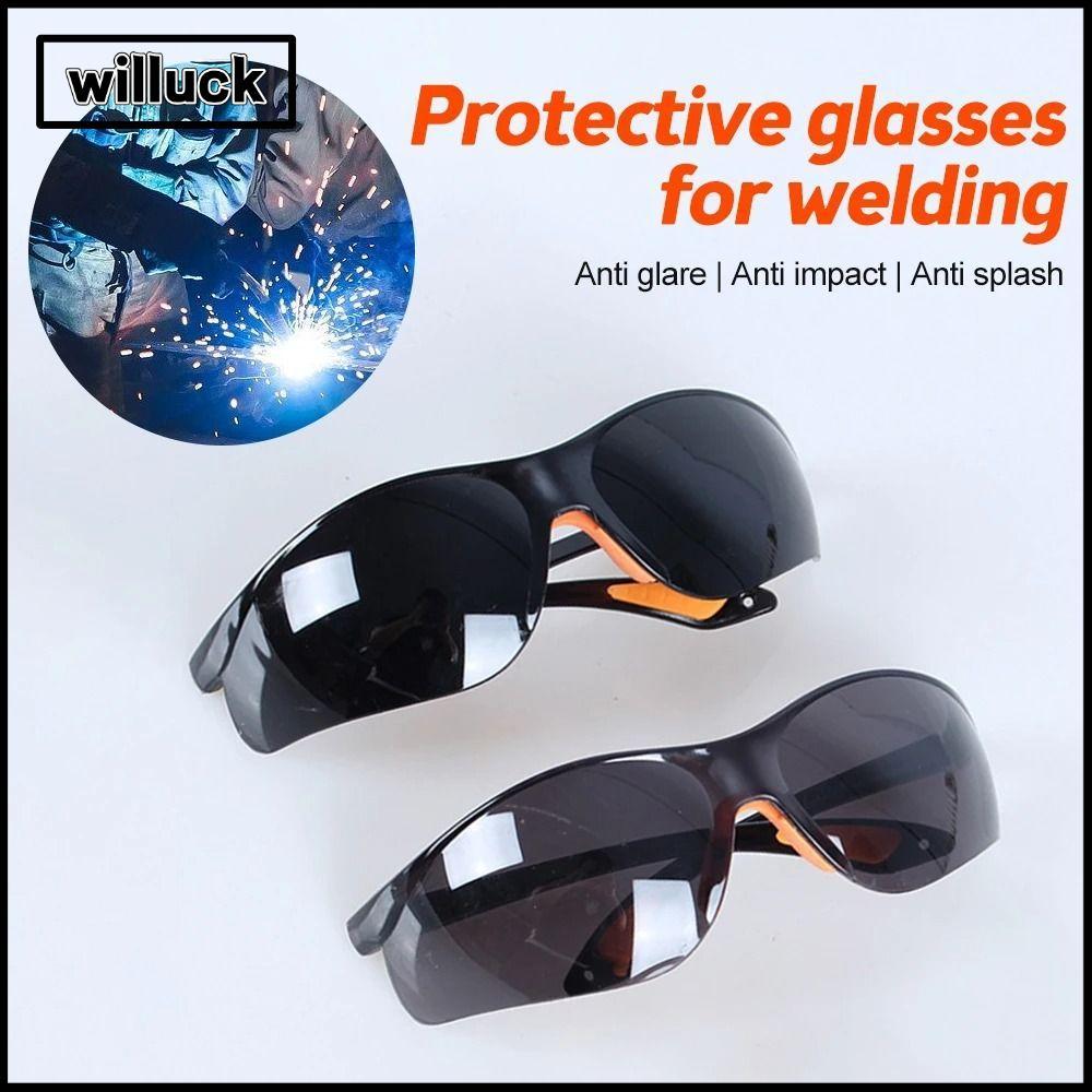 WILLUCK แว่นตาป้องกันงานเชื่อม, สีเทาสีดํา Anti-light เครื่องเชื่อมแว่นตา, อุปกรณ์รักษาความปลอดภัย Anti-impact แว่นตาความปลอดภัยแว่นตาผู้หญิงผู้ชาย