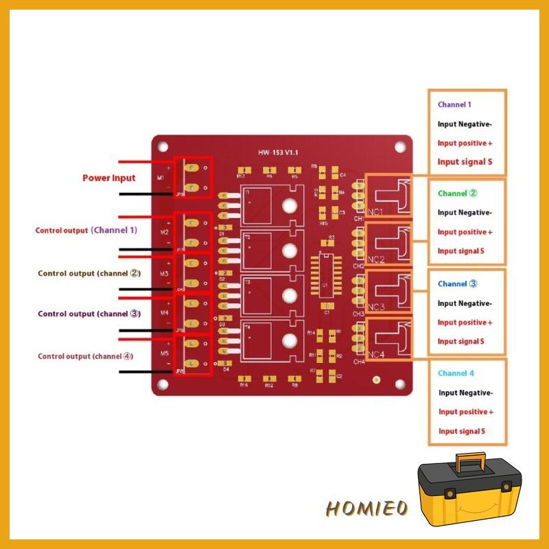 HOMIE0 4 Channel Way Route MOSFET ปุ่มสี่ช่อง IRF540 MOSFET Switching Module