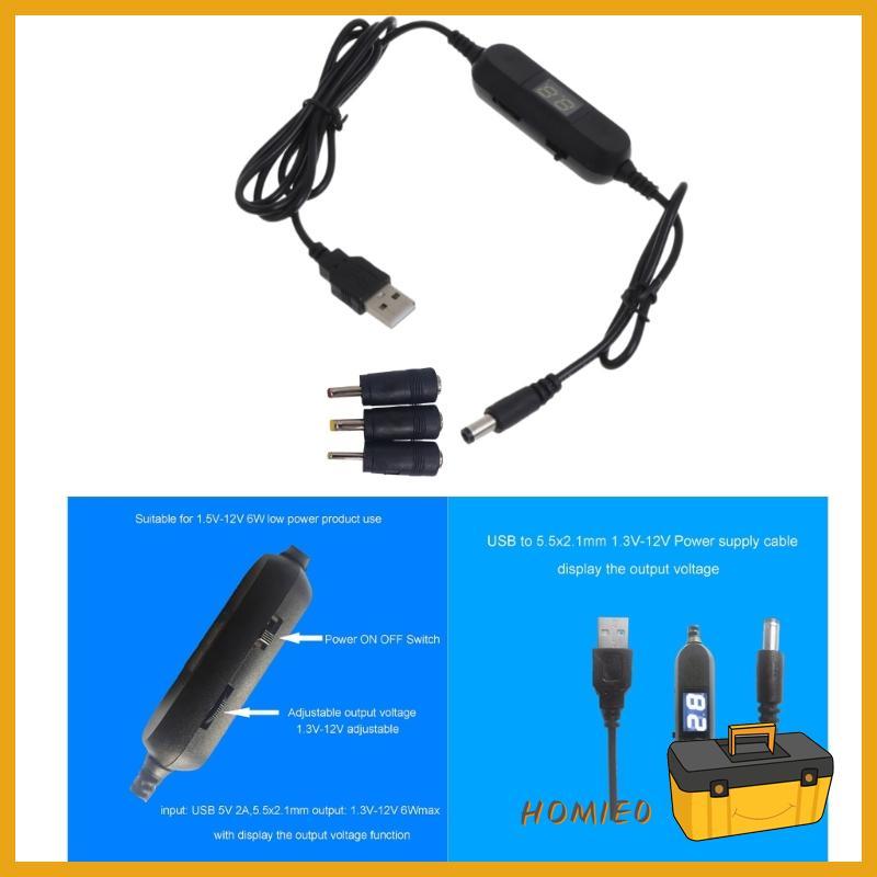 HOMIE0 Universal USB 5V ถึง 1 5V 3V 4 5V 6V 9V 12V 5x2 1 มม.สายแปลงสายชาร์จ
