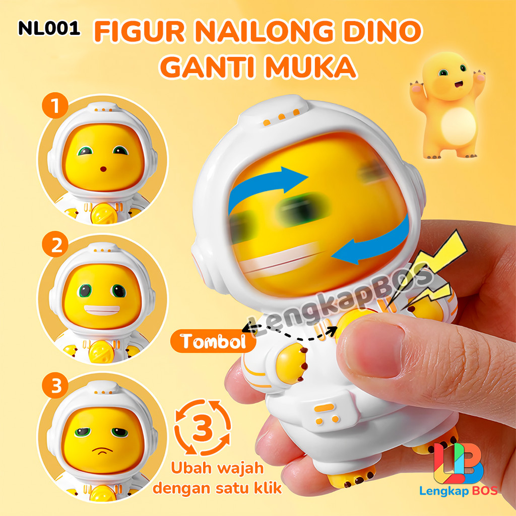 GANTUNGAN COMPLETEBOS Nailong Dino Face Changing Figure Face Change พวงกุญแจรูป