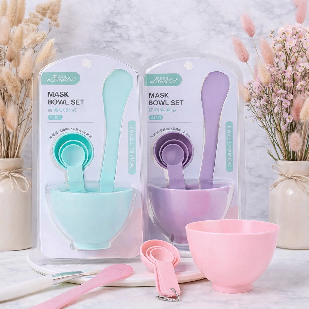 SET BOWL เซ็ตถ้วยมาส์กหน้า 6 ชิ้น พร้อมแปรงและไม้พาย เหมาะสำหรับผสมมาส์กและสกินแคร์ ขนาดเล็ก พกพาง่าย thumbnail 8