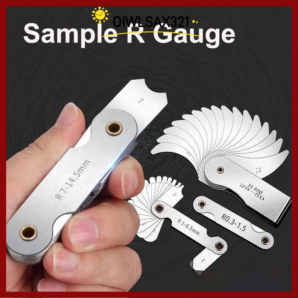 OIWLSAX321 16 ชิ้น/เซ็ต Radius Gauge วัด Gage Radius Fillet Gauge สําหรับวัดอุตสาหกรรมตัวอย่าง R Gau