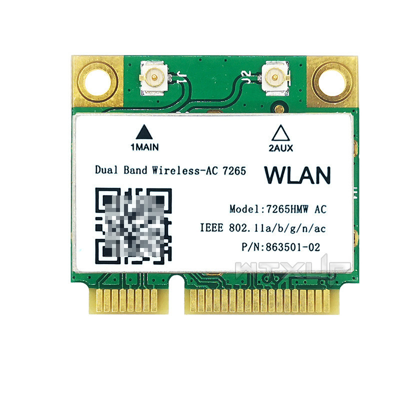 WIFI  Intel 7265HMW AC1200 Mini PCIe - บลูทูธ 4.2, ดวยย่านความถี่คู่ 5G/2.4G